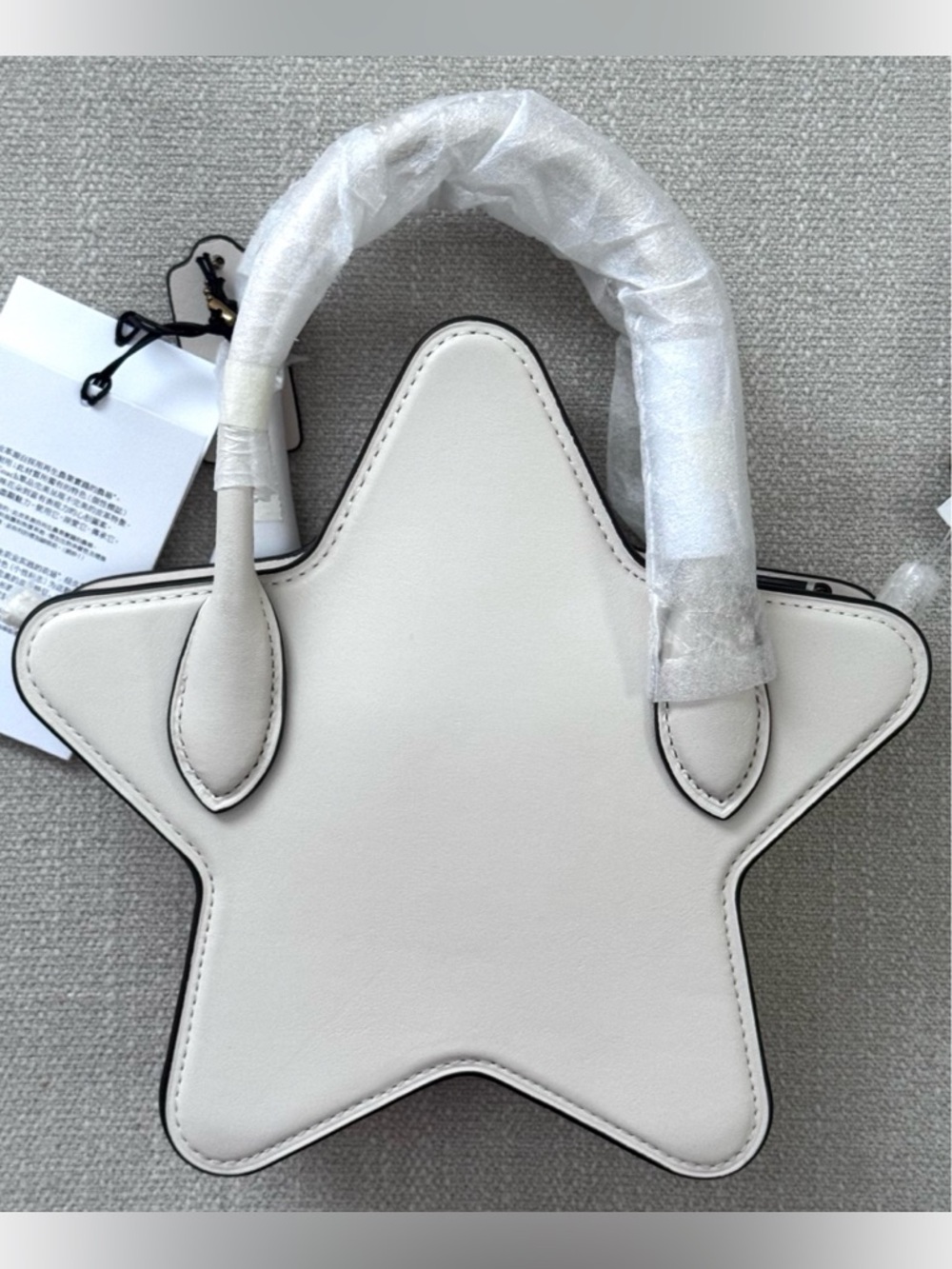 COACH STAR Shape Crossbody Bag, Brass/Chalk White - Picture 3 of 9